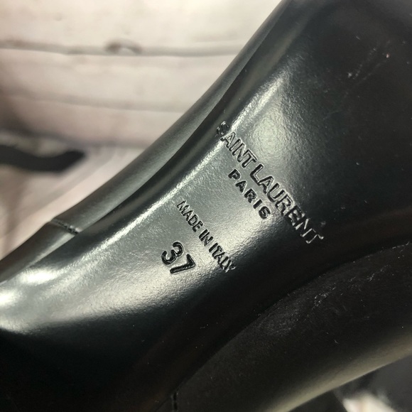 Saint Laurent Tall Slouch Leather Boots Black Knee High YSL 37 - Picture 13 of 16